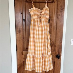 Orange and White Gingham Sundress